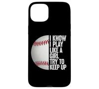 I Play Like A Girl, Try and Keep Up Awesome Baseball Tees Carcasa para iPhone 15 Plus