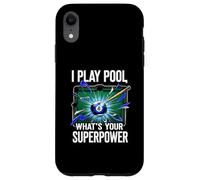 I Play Pool What's Your Superpower 8 Ball Billiards Player Carcasa para iPhone XR