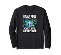 I Play Pool What's Your Superpower 8 Ball Billiards Player Manga Larga