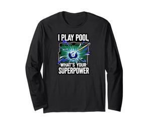 I Play Pool What's Your Superpower 8 Ball Billiards Player Manga Larga