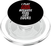 I Play Video Games Because Real Life Sucks Sarcastic Gamer PopSockets PopGrip para MagSafe