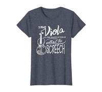 I Play Viola All The Beauty of Violin | Divertido Regalo violista Camiseta, Mujer, Azul Jaspeado, L