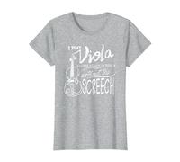 I Play Viola All The Beauty of Violin | Divertido Regalo violista Camiseta, Mujer, Gris Jaspeado, XS