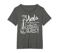 I Play Viola All The Beauty of Violin | Divertido Regalo violista Camiseta, Mujer Tallas Grandes, Asfalto, 6XL Grande