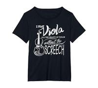 I Play Viola All The Beauty of Violin | Divertido Regalo violista Camiseta, Mujer Tallas Grandes, Negro, 1XL Grande