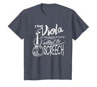 I Play Viola All The Beauty of Violin | Divertido Regalo violista Camiseta, Niños, Azul Jaspeado, 6 años