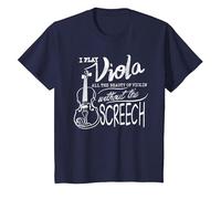 I Play Viola All The Beauty of Violin | Divertido Regalo violista Camiseta, Niños, Azul Marino, 6 años