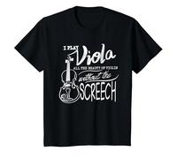 I Play Viola All The Beauty of Violin | Divertido Regalo violista Camiseta, Niños, Negro, 6 años