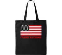 I Pledge Allegiance - Bolsa de algodón ecológico natural con bandera de Estados Unidos, color negro, Black, Talla única