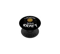 I Practice Stitch Craft - Yarn Knitting - Knitter's Gift PopSockets PopGrip Adhesivo