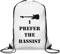 I Prefer The Bassist - Saco de gimnasio informal con cordón, color blanco, White, Talla única
