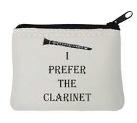 I Prefer The Clarinet - Monedero de neopreno (10 x 11 cm), color blanco, White, Talla única