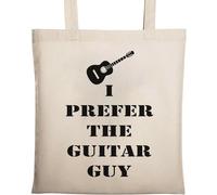 I Prefer The Guitar Guy - Bolsa de algodón ecológico natural, color beige, beige, Talla única