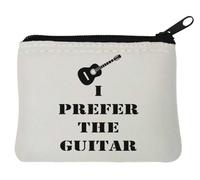 I Prefer The Guitar - Monedero de neopreno (10 x 11 cm), color blanco, White, Talla única