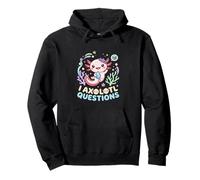 I Preguntas de Axolotl | Linda Corona de Flores de ajolote Rosa Sudadera con Capucha
