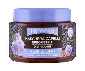 I Provenzali Mascarilla Capilar de Linaza Hecha a Base de Hierbas para Desenredar el Cabello Teñido y Sin Brillo, 98.7% de Ingredientes de Origen Natural, Vegano, Vegetal, 200 ml