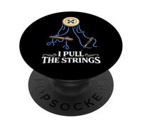 I Pull The Strings Coser Crochet Knitting Craft Lover Humor PopSockets PopGrip Adhesivo
