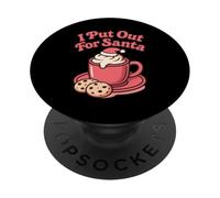 I Put out for Santa Christmas Cookies Leche Mujeres Hombres PopSockets PopGrip Adhesivo