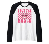 I Put The Bad In Badminton Girl Mom Mother's Day Coquette Bow Camiseta Manga Raglan
