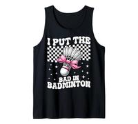 I Put The Bad In Badminton Girl Mom Mother's Day Coquette Bow Camiseta sin Mangas