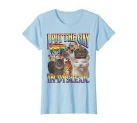 I Put The Gay In Disléxico Funny Cat Meme Bootleg Gráfico Camiseta
