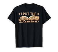 I Put The Lit In Literature Camiseta gráfica económica, Hombre, Negro, M