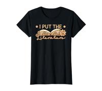 I Put The Lit In Literature Camiseta gráfica económica, Mujer, Negro, S