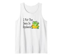 I Put The Sexy In Dislexia Funny Frog Humor Camiseta sin Mangas