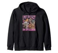 I Put The Sexy In Dyslexia Funny Cat Meme Bootleg Gráfico Sudadera con Capucha