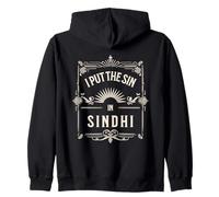 I Put The Sin In Sindhi Funny Humor Sindhi Culture Pride Sudadera con Capucha