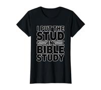 I Put The Stud In Bible Study Camiseta gráfica económica, Mujer, Negro, M