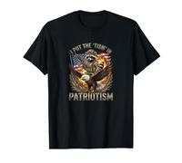 I Put The Tism in Patriotism Athletic Eagle Raccoon Bandera de Estados Unidos Camiseta