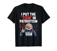 I Put The Tism in Patriotism Bandera de Estados Unidos Perezoso Conciencia sobre el Autismo Camiseta