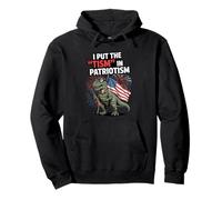 I Put The Tism in Patriotism Bandera de Estados Unidos T-Rex Dinosaurio Autismo Sudadera con Capucha