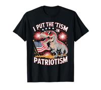 I Put The Tism In Patriotism Dinosaur - Gafas de Sol con Bandera de EE. UU Camiseta