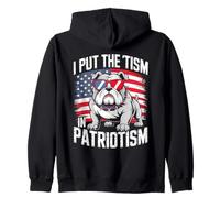 I Put The Tism In Patriotism English Bulldog Sudadera con Capucha