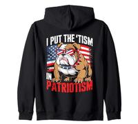 I Put The Tism In Patriotism English Bulldog Sudadera con Capucha