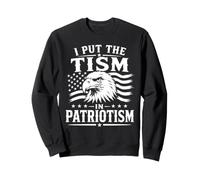 I Put The Tism in Patriotism Flag 4th of July Retro Eagle Sudadera