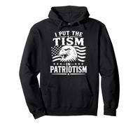 I Put The Tism in Patriotism Flag 4th of July Retro Eagle Sudadera con Capucha
