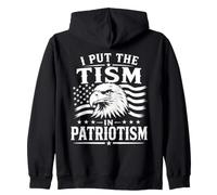 I Put The Tism in Patriotism Flag 4th of July Retro Eagle Sudadera con Capucha