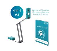 I.R.I.S. - IRIScan Visualizer 7 + Readiris Dyslexic 2.0 Escáner de captura aérea 4160 x 3120 DPI A3 Azul ártico, Plata