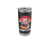 I Read Alotl Axolotl Vaso térmico de acero inoxidable de doble pared