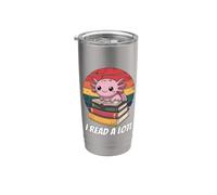 I Read Alotl Axolotl Vaso térmico de acero inoxidable de doble pared