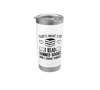 I Read Banned Books I Know Things,Banned Book Lover Bookish Vaso térmico de acero inoxidable de doble pared
