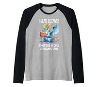 I Read Because Roasting People is Frowned Upon Book Dragon Camiseta Manga Raglan