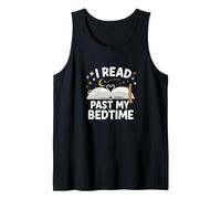 I Read Past My Bedtime Open Book Moon Stars Graphic Camiseta sin Mangas