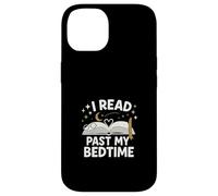 I Read Past My Bedtime Open Book Moon Stars Graphic Carcasa para iPhone 14