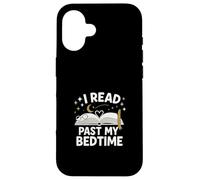 I Read Past My Bedtime Open Book Moon Stars Graphic Carcasa para iPhone 16
