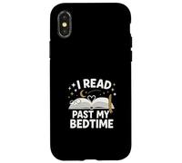 I Read Past My Bedtime Open Book Moon Stars Graphic Carcasa para iPhone X/XS