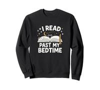 I Read Past My Bedtime Open Book Moon Stars Graphic Sudadera
